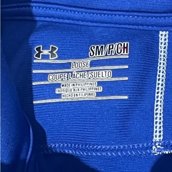 Under Armour Blue Long Sleeve Moisture Wick 1/4 Zip Women Small Reflective Top - Picture 5 of 6